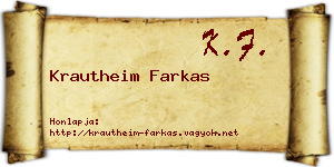 Krautheim Farkas névjegykártya